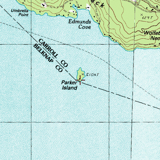 Topographic Map of Parker Island, NH