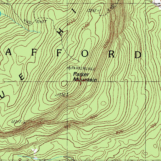 Topographic Map of Parker Mountain, NH