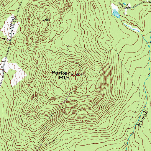 Topographic Map of Parker Mountain, NH