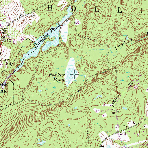 Topographic Map of Parker Pond, NH