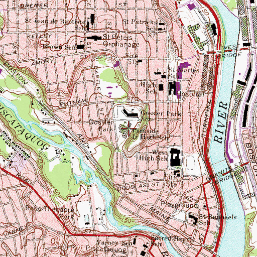 Topographic Map of Middle School at Parkside, NH