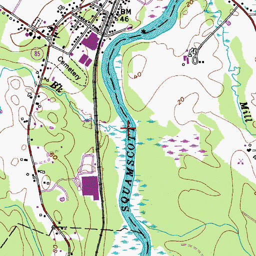 Topographic Map of Parting Brook, NH