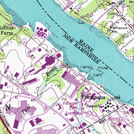 Topographic Map of Paul Brook, NH