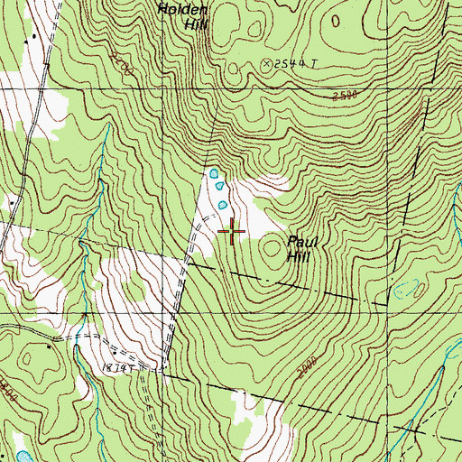 Topographic Map of Paul Hill, NH