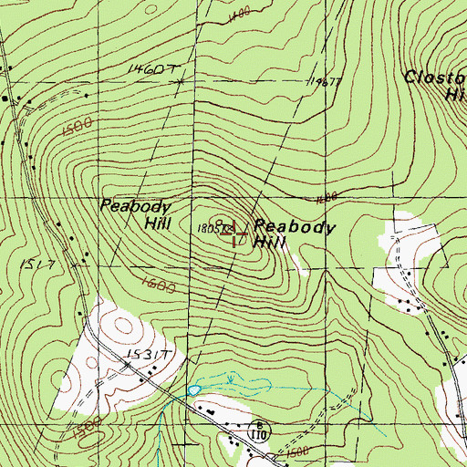 Topographic Map of Peabody Hill, NH