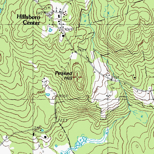Topographic Map of Peaked Hill, NH