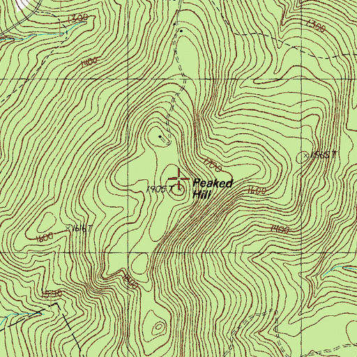 Topographic Map of Peaked Hill, NH