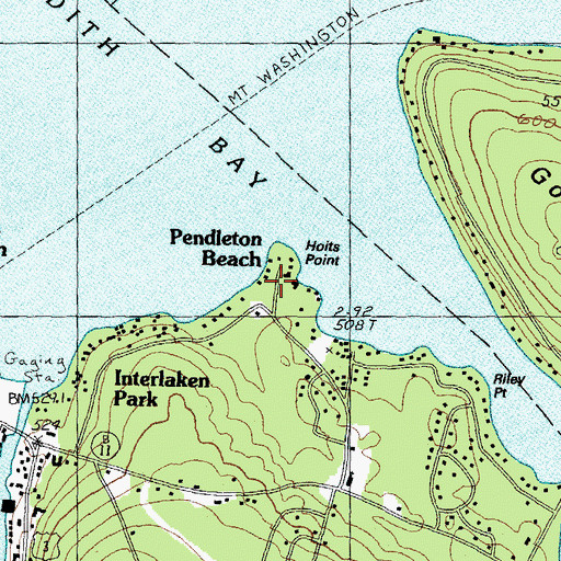 Topographic Map of Pendleton Beach, NH
