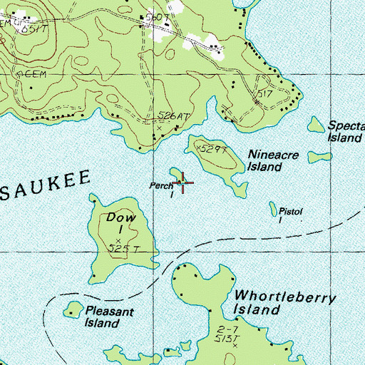 Topographic Map of Perch Island, NH