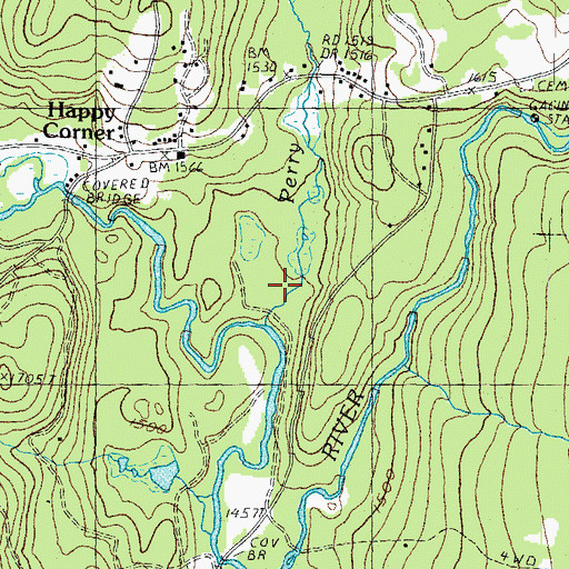 Topographic Map of Perry Brook, NH