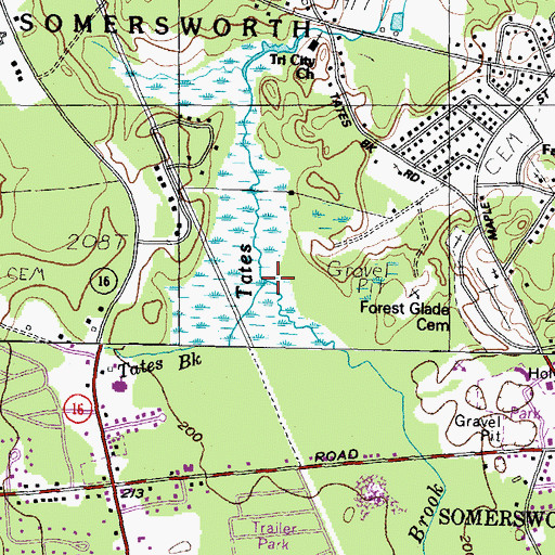 Topographic Map of Peters Marsh Brook, NH