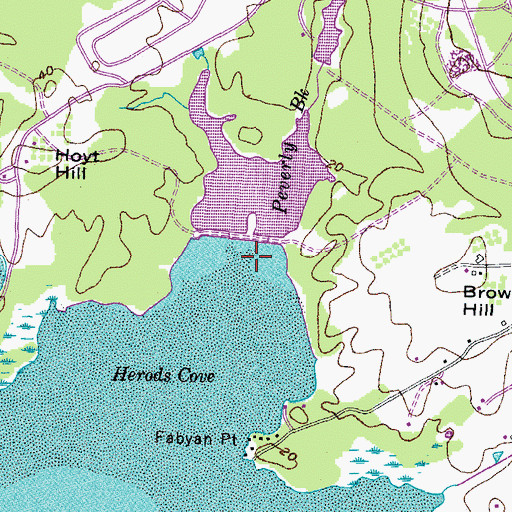 Topographic Map of Peverly Brook, NH
