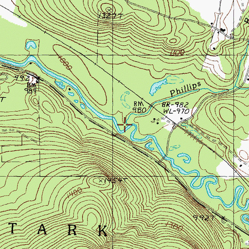 Topographic Map of Phillips Brook, NH