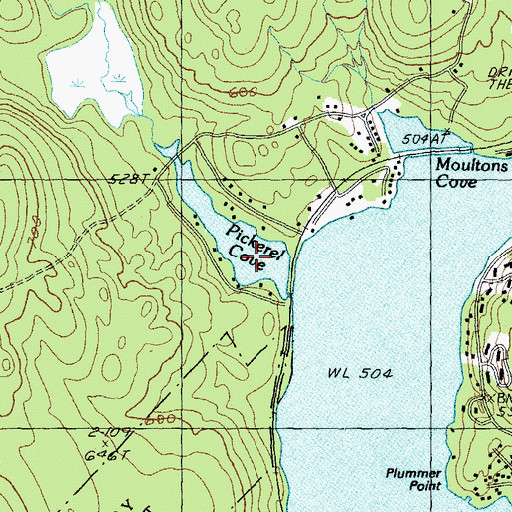 Topographic Map of Pickerel Cove, NH