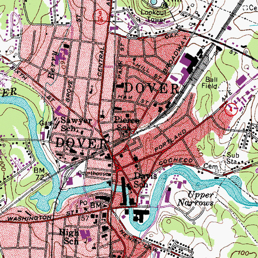 Topographic Map of Pierce School, NH