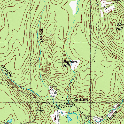 Topographic Map of Pigeon Hill, NH