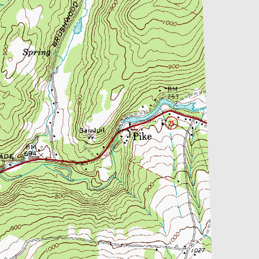 Topographic Map of Pike, NH