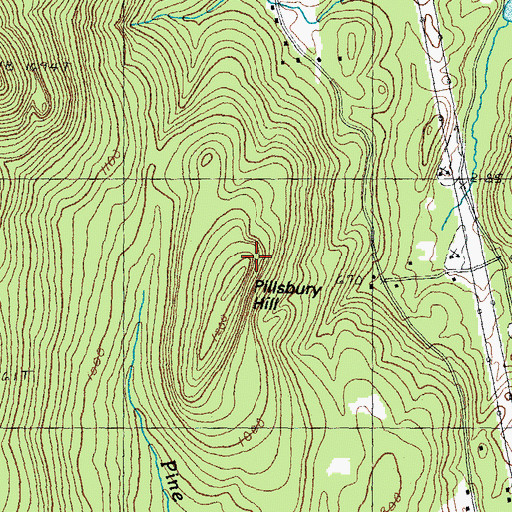 Topographic Map of Pillsbury Hill, NH