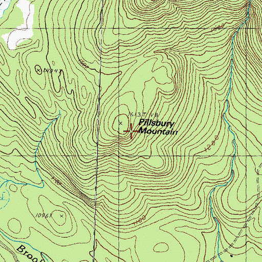 Topographic Map of Pillsbury Mountain, NH