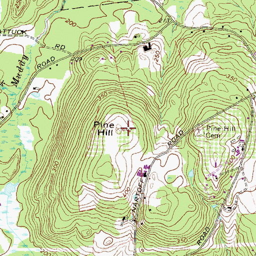 Topographic Map of Pine Hill, NH