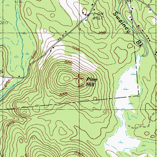Topographic Map of Pine Hill, NH