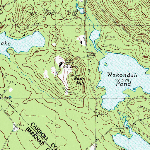 Topographic Map of Pine Hill, NH