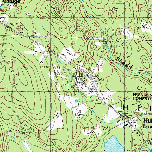 Topographic Map of Pine Hill Cemetery, NH