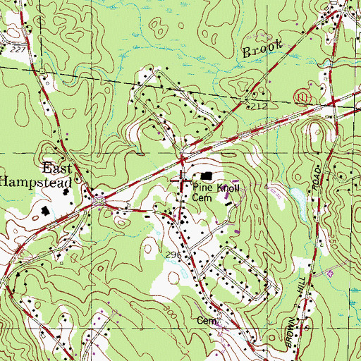 Topographic Map of Pine Knoll Cemetery, NH