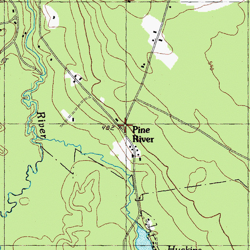 Topographic Map of Pine River, NH