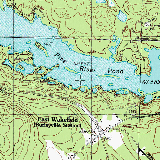 Topographic Map of Pine River Pond, NH