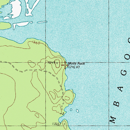 Topographic Map of Pininsula Molls Rock, NH