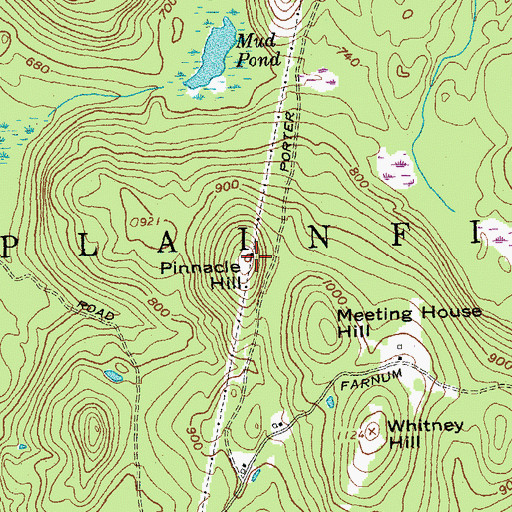 Topographic Map of Pinnacle Hill, NH