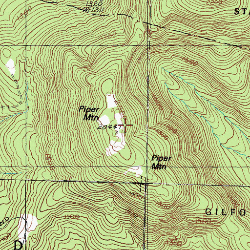 Topographic Map of Piper Mountain, NH
