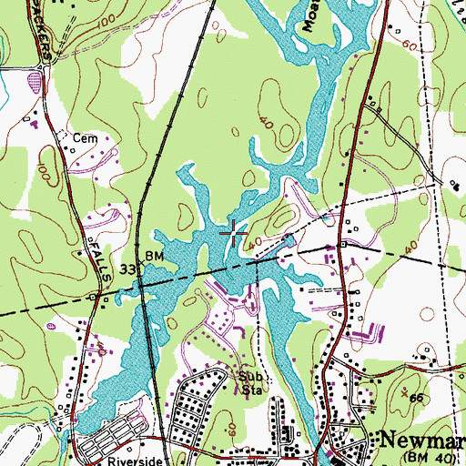 Topographic Map of Piscassic River, NH