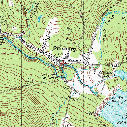 Topographic Map of Pittsburg, NH