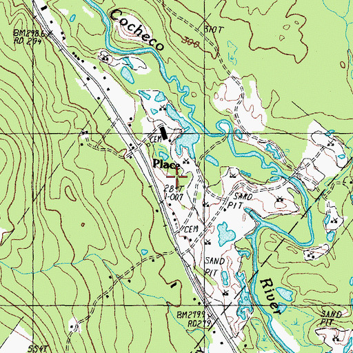 Topographic Map of Place, NH