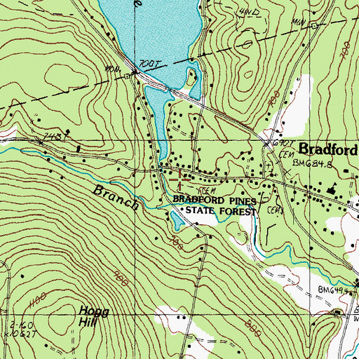Topographic Map of Pleasant Hill Cemetery, NH