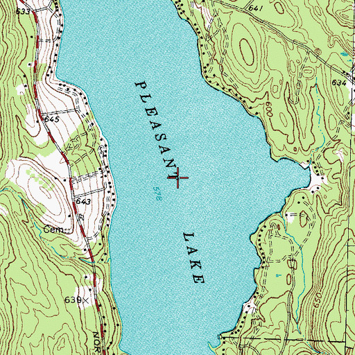 Topographic Map of Pleasant Lake, NH