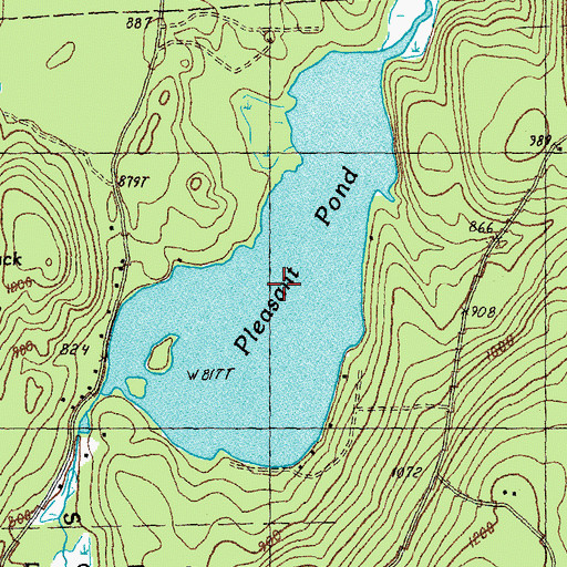 Topographic Map of Pleasant Pond, NH