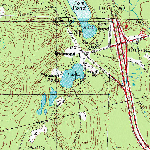 Topographic Map of Pleasant Pond, NH