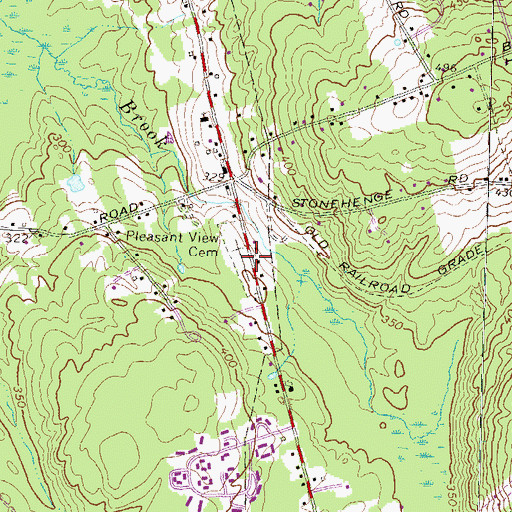 Topographic Map of Pleasant View Cemetery, NH