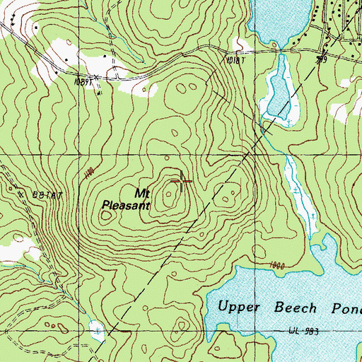 Topographic Map of Mount Pleasant, NH