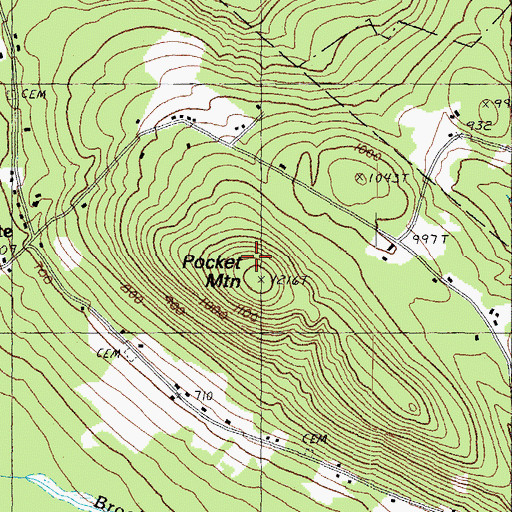 Topographic Map of Pocket Mountain, NH