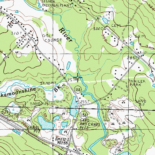 Topographic Map of Pokamoonshine Brook, NH