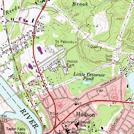 Topographic Map of Saint Casimir's Holy Cross Cemetery, NH