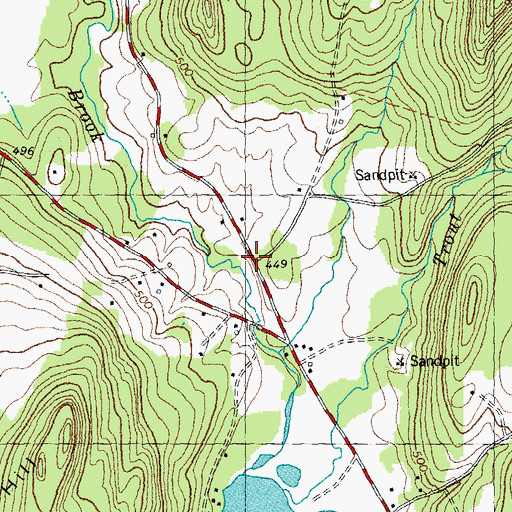 Topographic Map of Pond School, NH