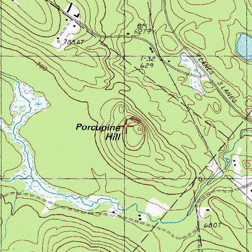 Topographic Map of Porcupine Hill, NH