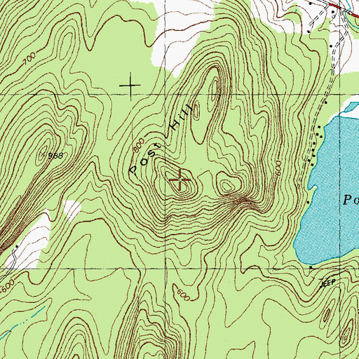 Topographic Map of Post Hill, NH