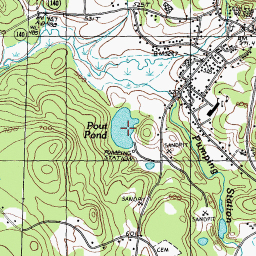 Topographic Map of Pout Pond, NH