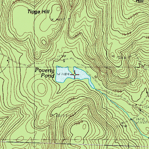 Topographic Map of Poverty Pond, NH
